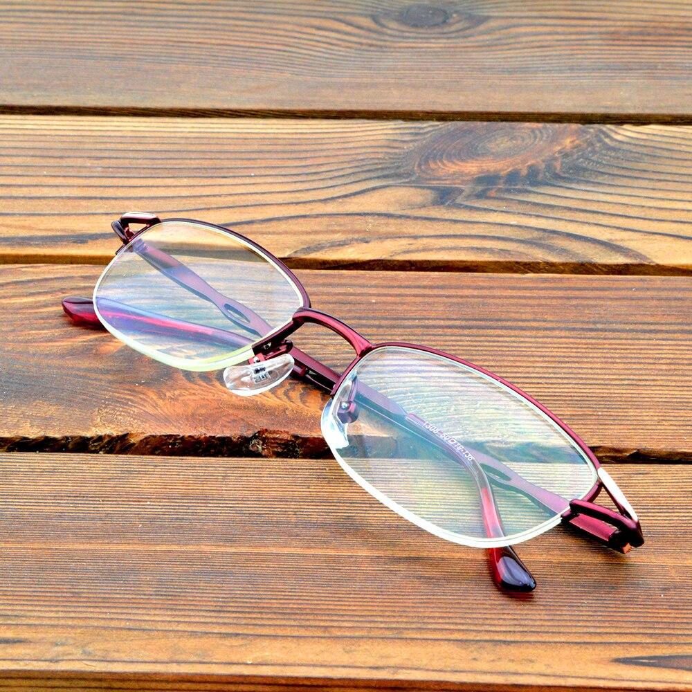 Titanium Alloy Frame Half-rim Spectacles Multi-coated Lenses Fashion Reading Glasses +0.75 To +4 with PU CASE