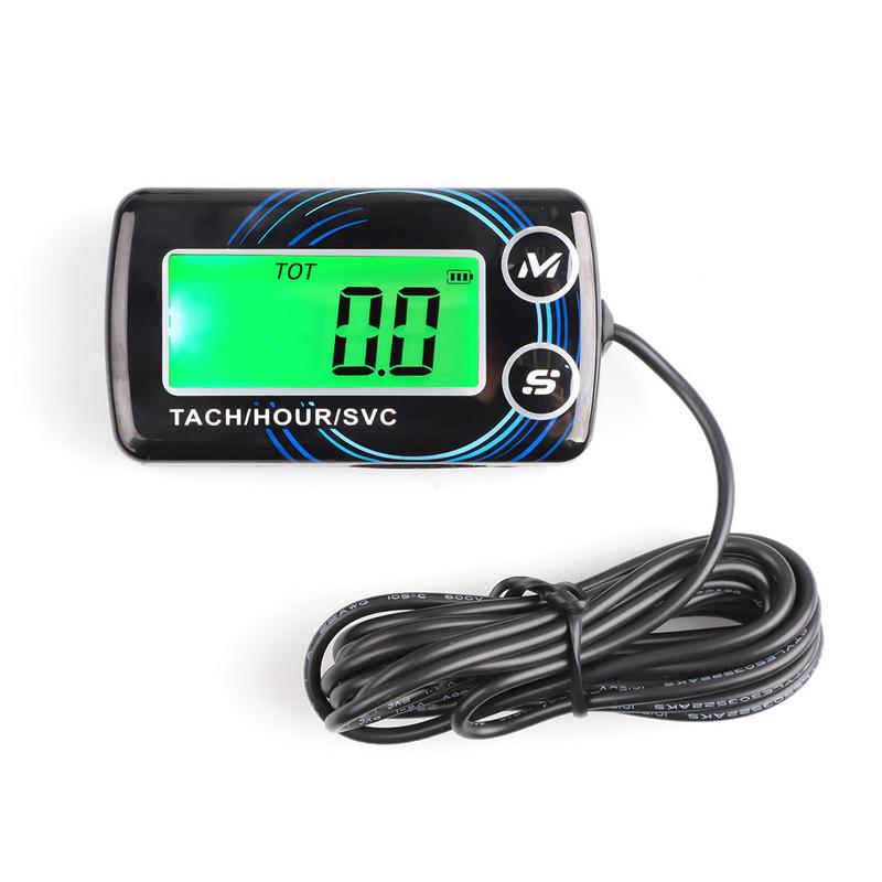 Tach hour meter Motorcycle Meter Digital Tachometer Engine Resettable Maintenace Alert RPM Counter for Chainsaws Boats ATV