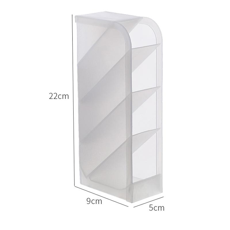 Creative Multifunctional 4 Grid Desktop Organizer Frosted Diagonal Pen Holder Stationery Makeup Storage Box School Office Suppli
