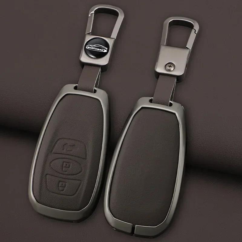 Interior Mouldings Zinc Alloy Leather Car Key Case Cover For Subaru BRZ STI XV SV Forester Legacy Outback Crosstrek Impreza WRX
