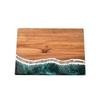 Personalized Cutting Board with Ocean Resin Custom Charcuterie Board Engraved, Decorative Wood Cutting Board Wedding Gift, Unique Resin Cutting Board