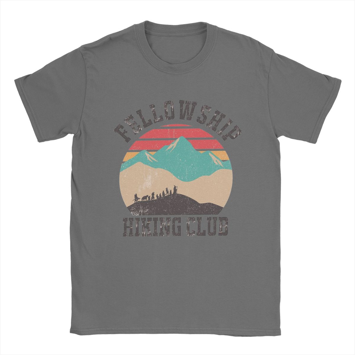 

Fellowship Hiking Club Middle Earth s Annual Mordor Fun Run T-Shirt for Men Tee Shirt Cotton T Shirts Plus Size Clothes L
