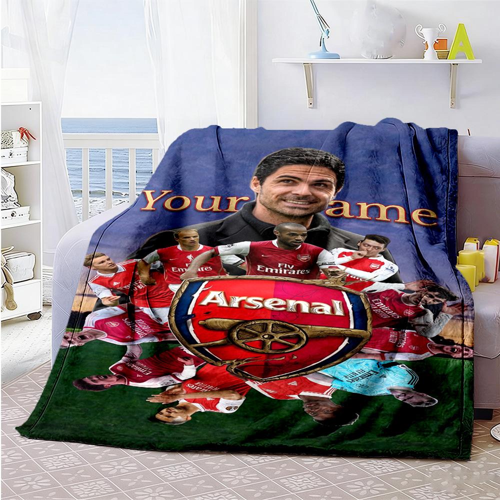 Arsenal Personalized Text Blanket Gift Customizable Blanket Warmthful Decor Great for Office Chair Seaside Picnics Couch Ideal for All Seasons