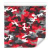 Red and Graphite Military Camouflage Wallpaper for Living Room and Bedroom 50x1000