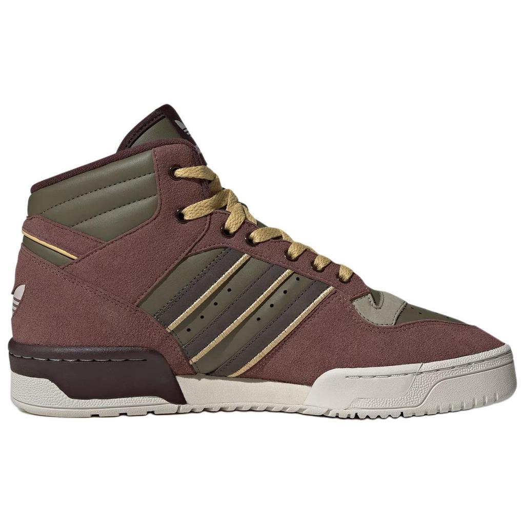 adidas Originals Rivalry Mid Shoes Comfortable Non-Slip Durable High-Top Sneakers Unisex Shoes Brown Green JH9603