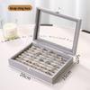 Simple Storage Window Transparent Jewelry Box Flannel Jewelry Storage Box Ring Stud Earrings Bracelet Necklace Jewelry