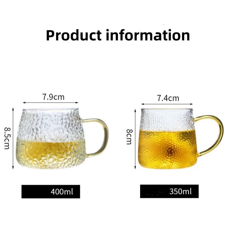 Hammer Pattern Coffee Cup Heat Resistant Glass Cups Juice Mug Office Household Drinking Glasses Kitchen Gadgets Drinkware Gifts