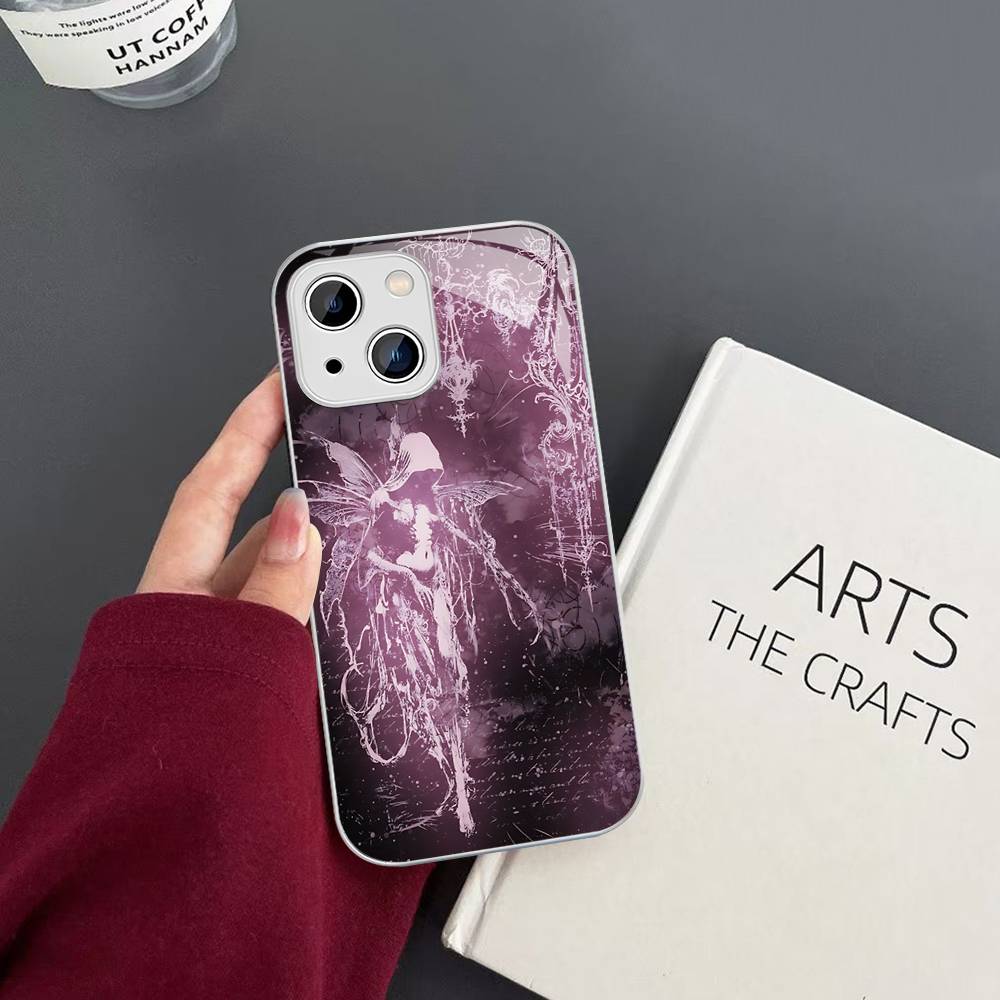 Coquette Witch Dark Cross Acrylic Tempered Glass For Iphone 14 13 12 11 Pro Mini XS MAX 14Plus X XS XR Fundas