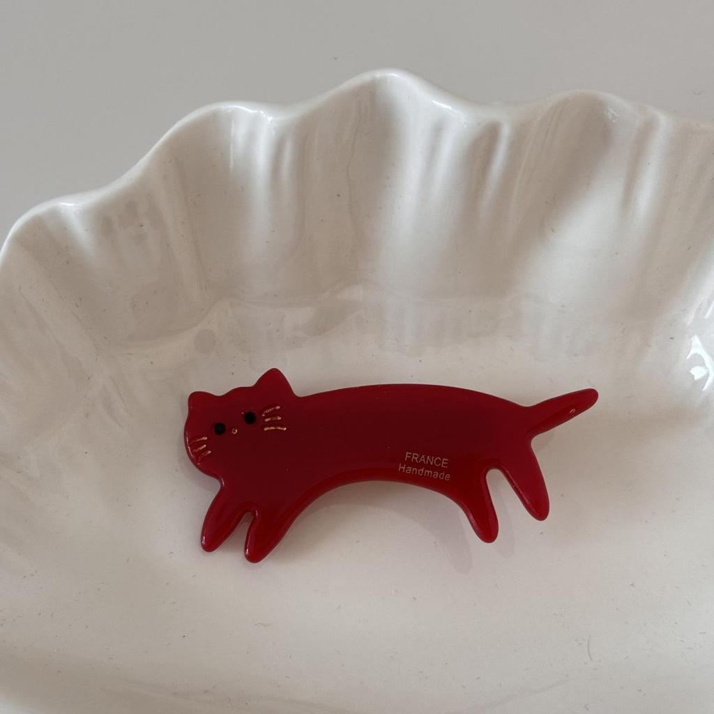 Vinegar Acid Texture Short-Legged Cat Hair Clip - Cute Duckbill Side Clip for Bangs