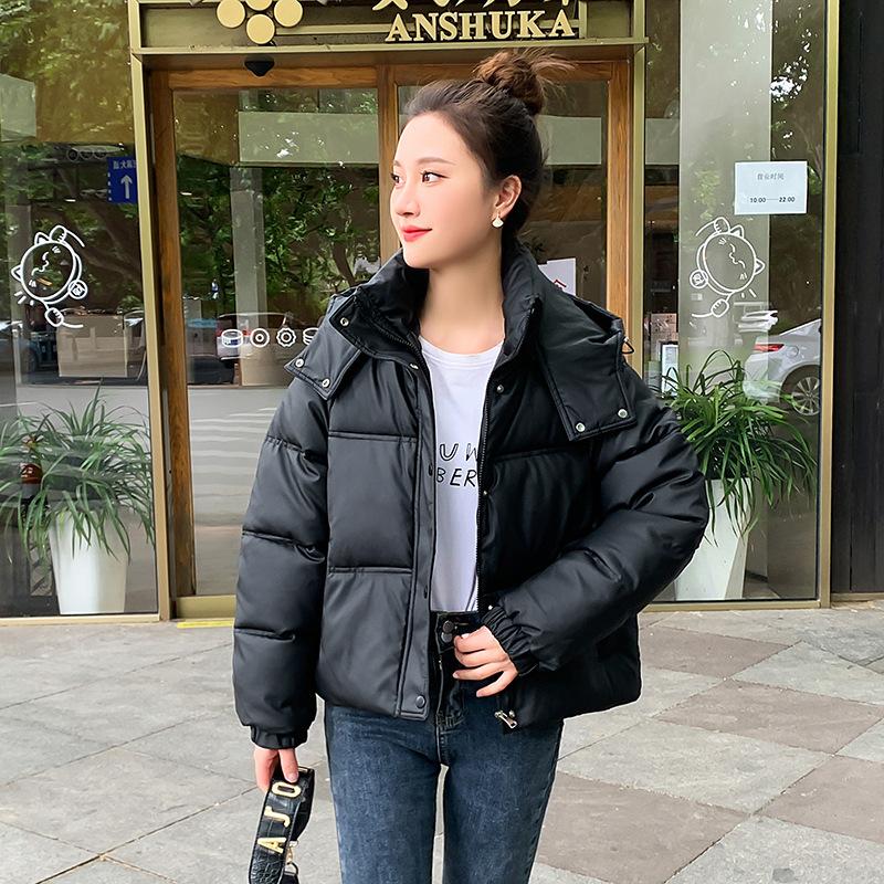 Internet celebrity explosion small man simple cotton clothes bread clothes women's autumn and winter new loose and thin hooded cotton