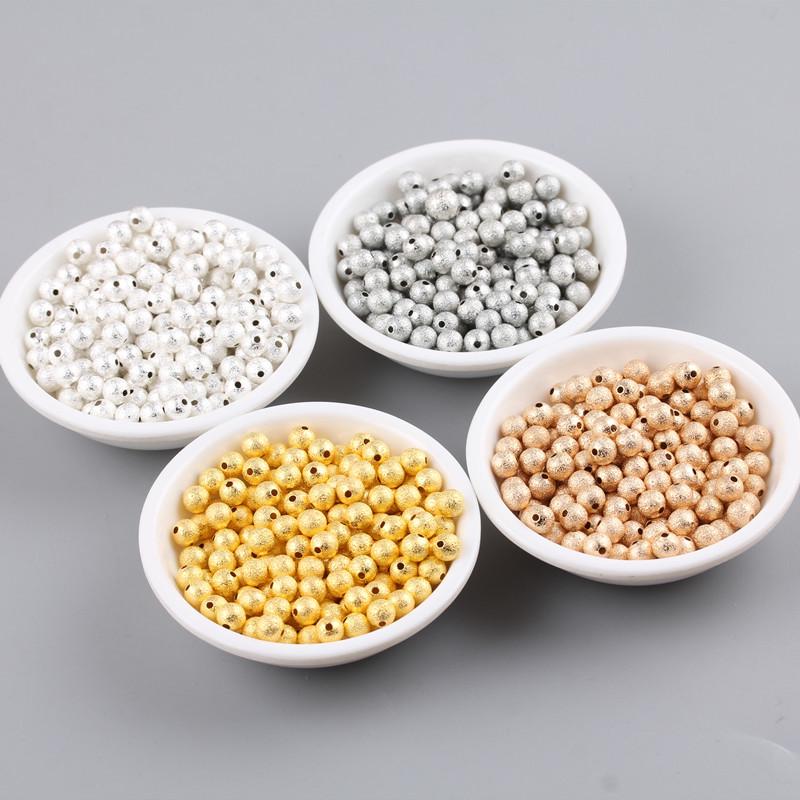 

Матовые медные звездные круглые бусины: Металлические разделительные бусины для DIY проектов ручной работы. 4mm White K, 50 pieces