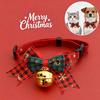 Christmas Pet Collar with Bell Bow Red Green Themed Adjustable Dog Cat Necklace Holiday Party Photo Prop Pet Fashion