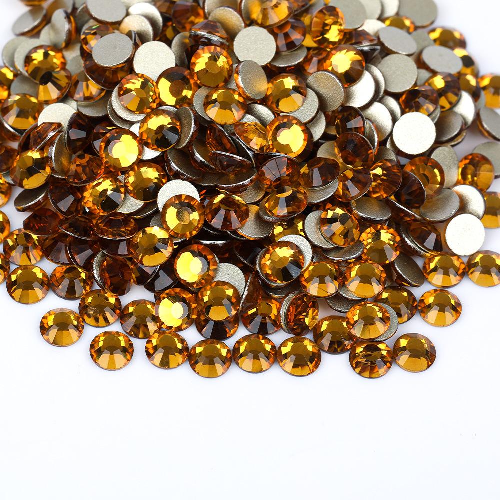 Weichen, Gold Bottom Glass Flat Bottom Diamond Nail Drill, Decorative Mobile Phone Case Diy Nail Accessories Rhinestone Jewelry