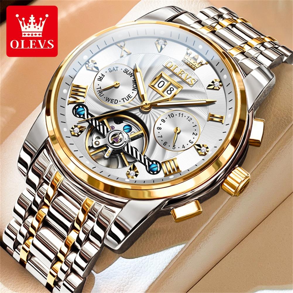 OLEVS Mens Watch Automatic Mechanical Tourbillon
