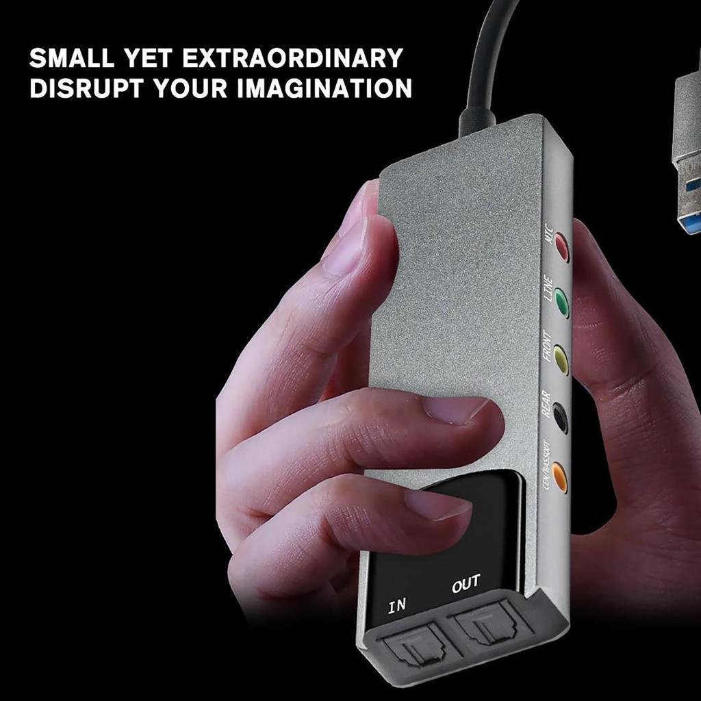 Kanálový USB Zvukový Adaptér Zvukové Karty s AUX Mikrofonním Jackem pro PC Laptop Stolní Počítač Herní Náhlavní Sluchátka Sluchátka 5.1 2.0 3.5mm