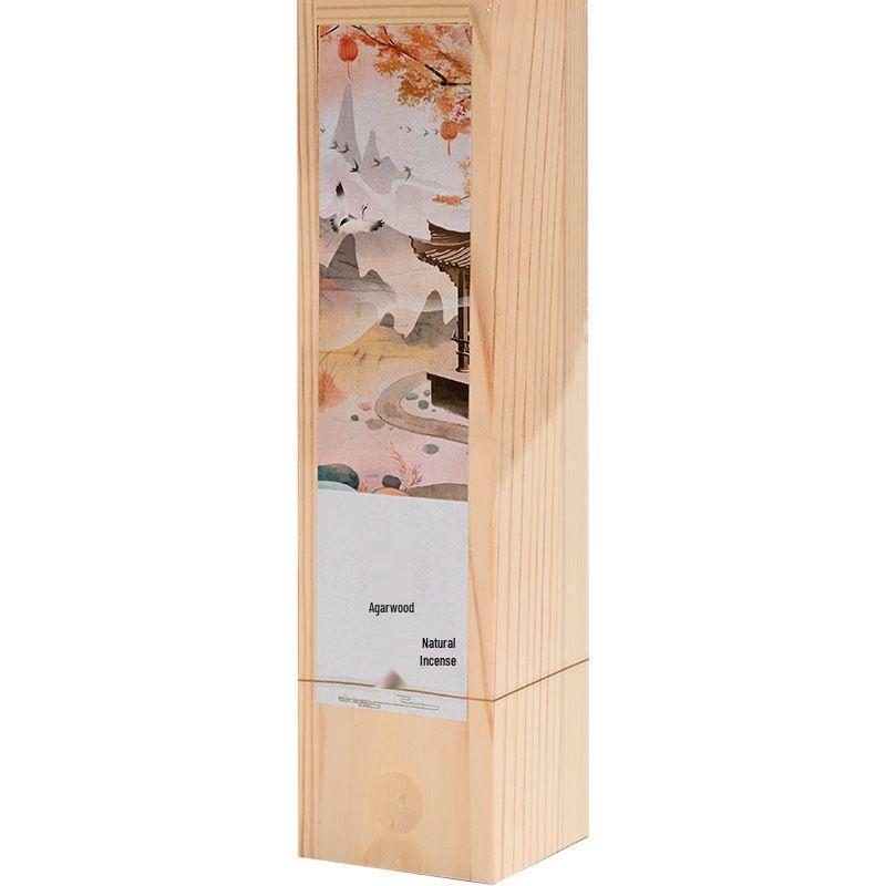 Agarwood Sandalwood Oudh Incense Sticks In Premium Wooden Box - Long-Lasting Indoor Fragrance