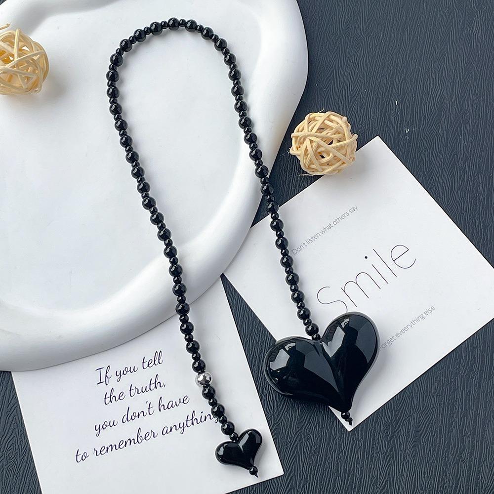 

Yellow Duck Big Size Heart Keychain Glass Rice Beads Charm Beads Keyring Bag Decoration Style 7