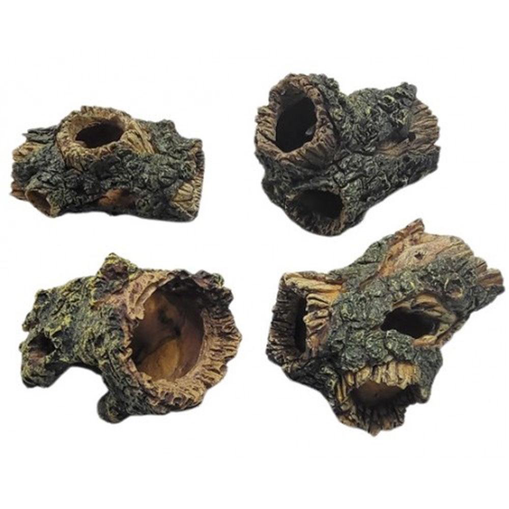 Baumstamm-Ornament aus Harz (4er-Set)