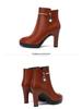 Damen Herbst/Winter Stiletto Stiefeletten - Hohe Absätze, Bequeme Passform, Mit Samt gefüttert, Dicke Sohle.