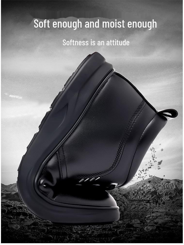 Men's Winter Wool-Lined Leather High-Top Non-Slip Shoes