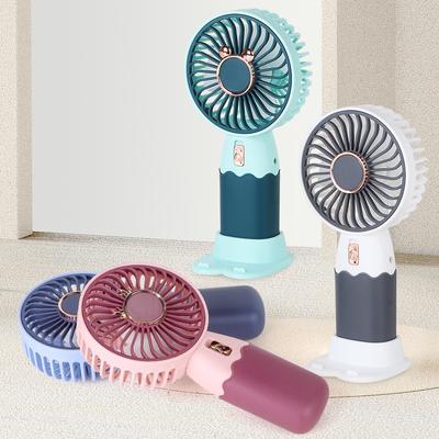 Handventilator Mini Tragbarer Ventilator USB Wiederaufladbar Starker Wind Handyhalter Schreibtisch Schlafsaal Kleiner Ventilator Luftkühlung Ventilator