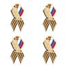 St. George Ribbon Badge with Russian Flag Saint George Victory Day Enamel Lapel Pin Maple Memorial Brooch Festive Symbol Pin