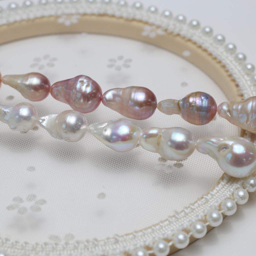 1String, Luxury Natural Shell Mother of Pearl Beads, 12-15mm, Baroque Irregular Loose Spacer Beads for Jewelry Making DIY, Women Wedding Crafts 36cm