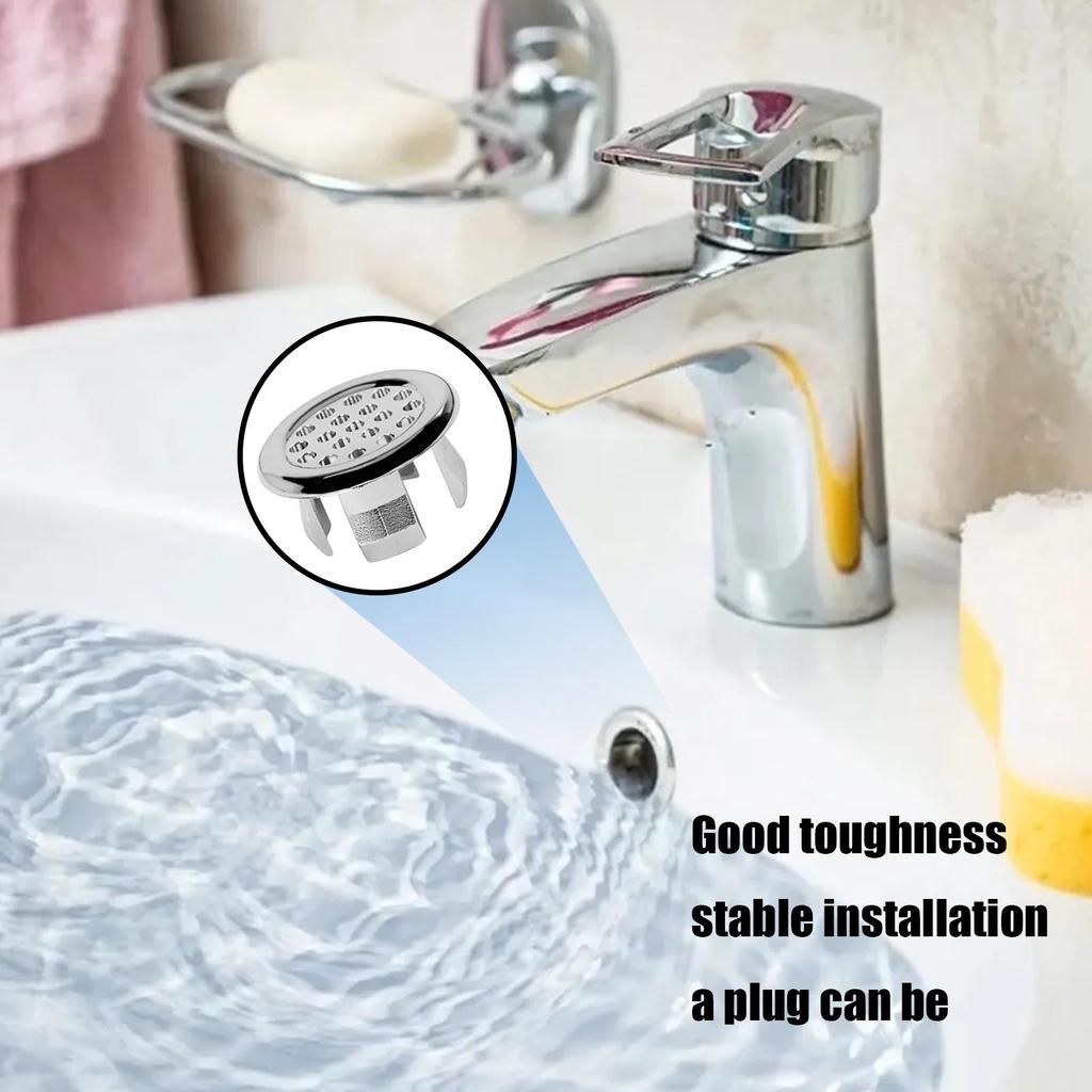 1Pcs Plastic Sink Hole Overflow Cover for Kitchen Bathroom Basin Trim Bath Drain Cap Sink Wash Basin Round Overflow Ring Plug