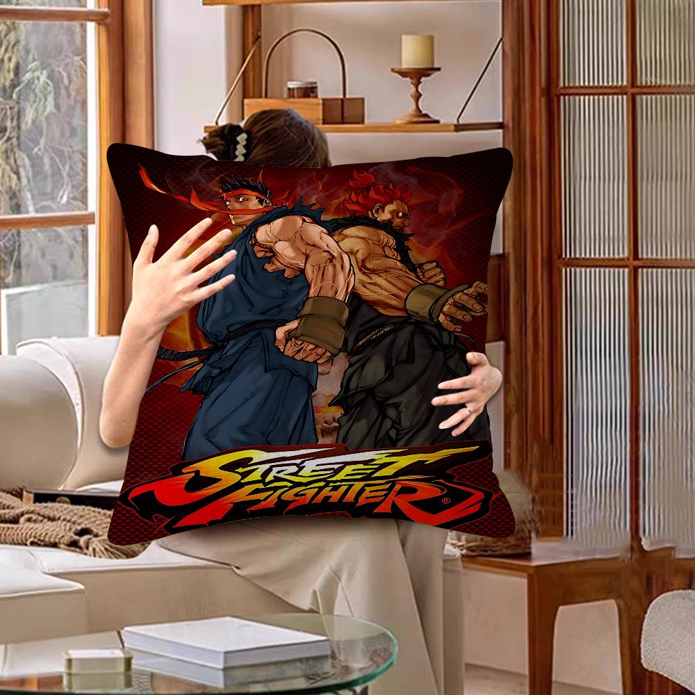 

Game S-STREET F-FIGHTER Decorative Room Aesthetics Pillow Case Home Decor Bedroom Sofa Bed Couch Pillow Cover 45x45 30cmx30cm