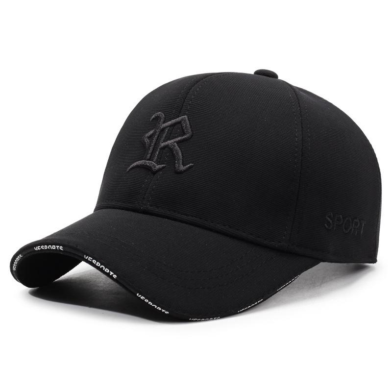 

3D Letter Embroidered Baseball Cap: Casual Vacation Versatile Face-Slimming Wide Brim Sun Hat 56-60cm