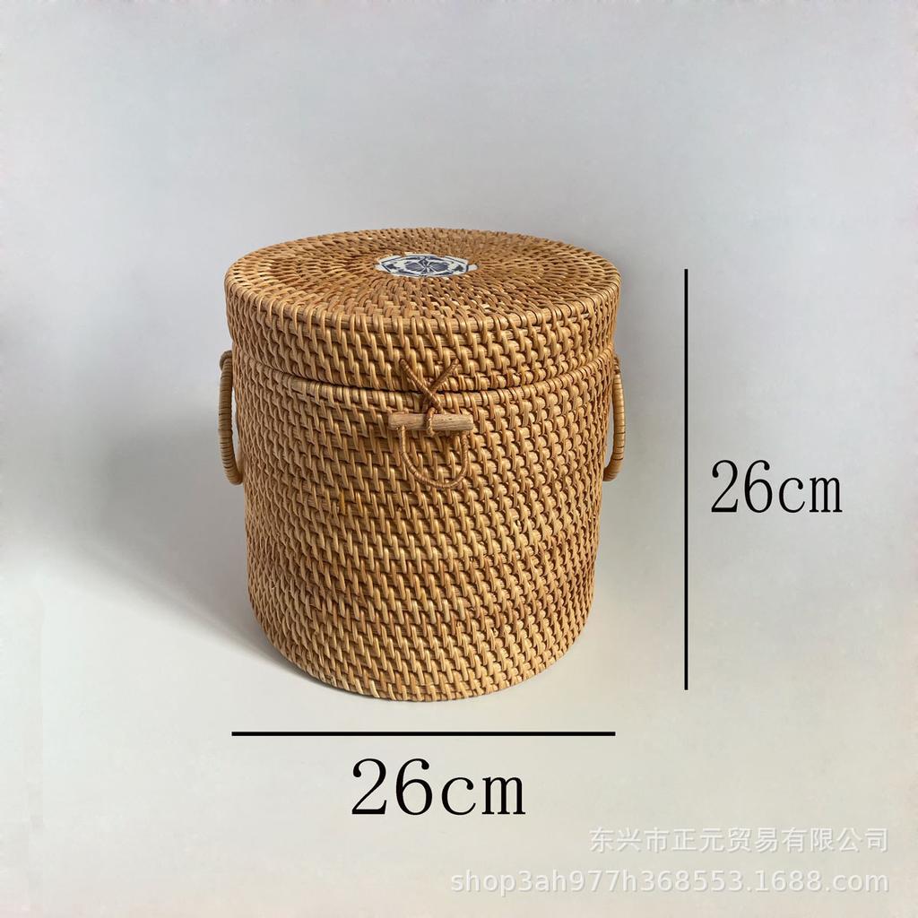 Rattan storage box, tea storage tank, candy snack storage basket, jewelry storage box.