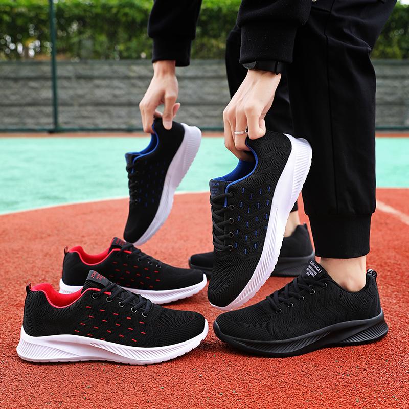 Men's Running Sports Shoes Light Knitted Jogging Shoes Breathable Outdoor Sneakers for Walking Traveling Male Trainers