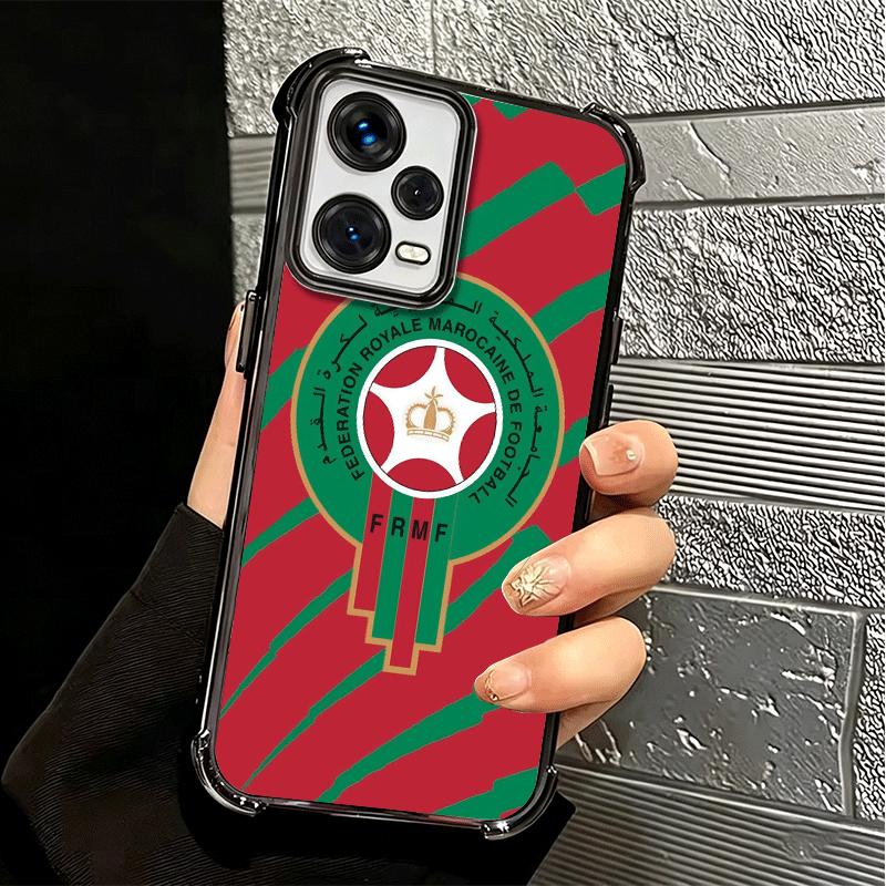 Morocco Flag Plating Phone Case For Xiaomi Redmi Note 14 15 Pro Plus 13 12 11 11S 11T 10 9S 9 5G Anti-Fall Airabag Cover