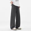 American trendy brand elastic waist scimitar sweatpants men's solid color simple and versatile loose wide leg drape casual pants men