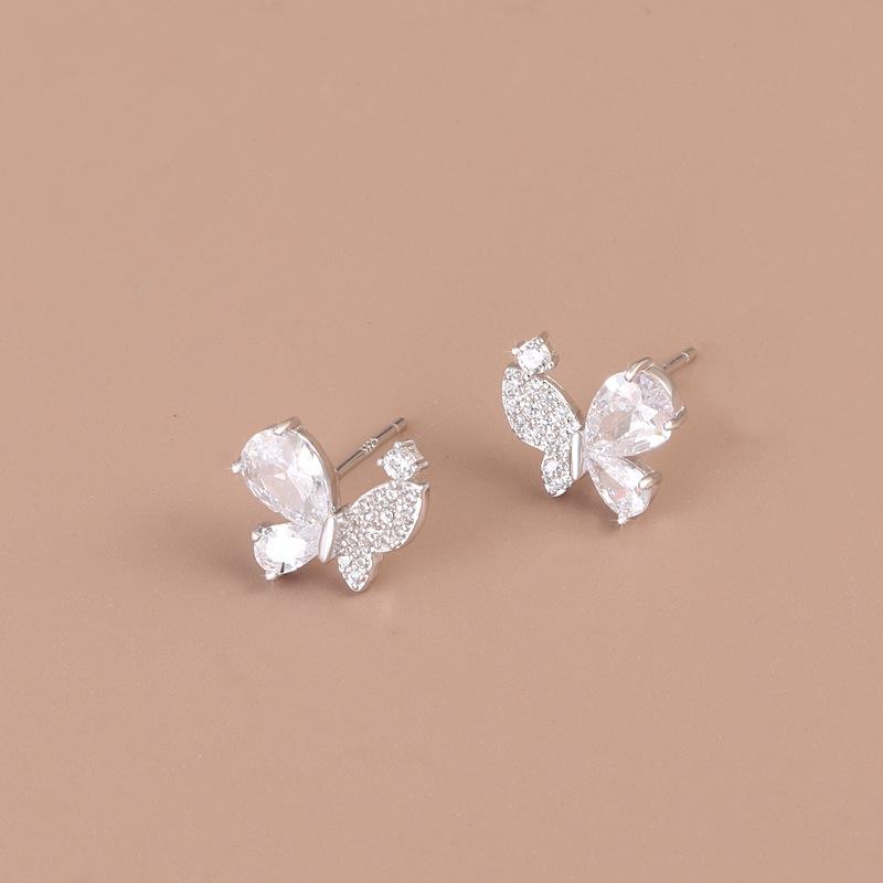 S925 Sterling Silver Bow Diamond Stud Earrings - High-End, Versatile, Cool Style for Women 2025 925 Silver