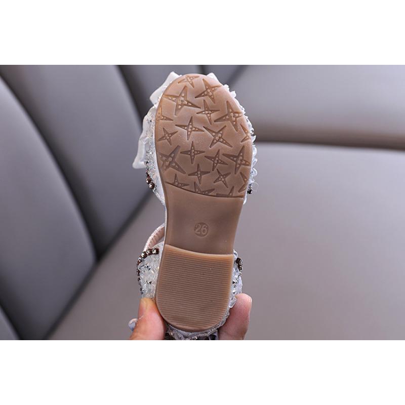 Summer new Korean-style rhinestone soft sole girls' sandals princess shoes children's shoes spring style girls' leather shoes trendy