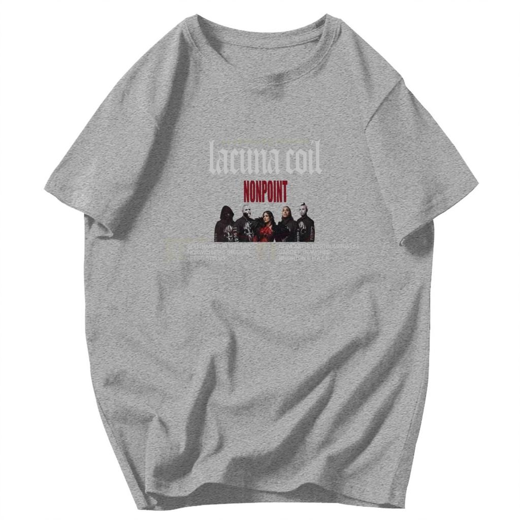 Herren T-Shirt Lacuna Coil Sleepless Empire Tour 2025 Trendige Idee Y2K Grafik Rundhals Unisex Kleidung T-Shirts