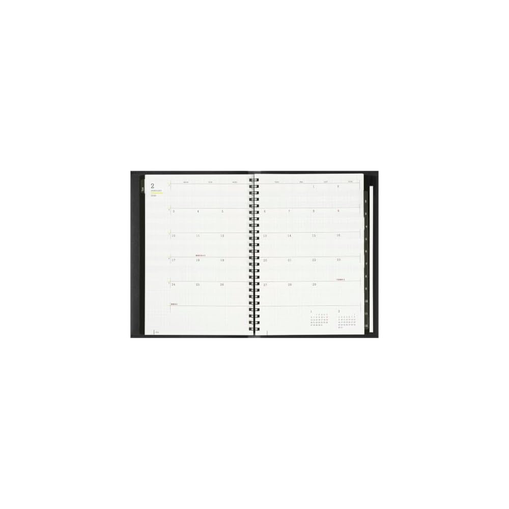Maruman 2027 Planner, Mnemosyne Monthly Schedule Book with Notepad and Cover, A5 Size, Black,