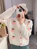 Romantic three-dimensional flower knitted cardigan autumn and winter new style foreign style versatile outer sweater jacket women