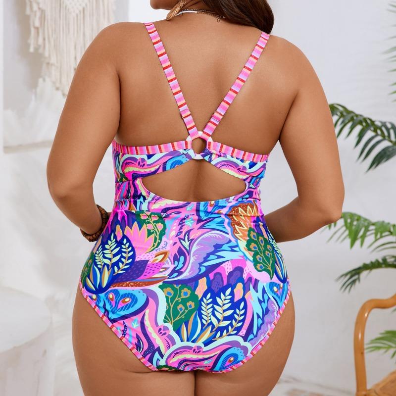 Nuovo Bikini Sexy Americano ed Europeo con Spacco Taglie Forti Costume da Bagno Moda Donna Stampato Triangolare Senza Schiena Costume da Bagno da Spiaggia