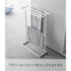 Yamazaki Towel Tower Slim for Bath Clothes Drying 10549 (Yamazaki Industries) Side-hanging Hanger, White, W36.5×D14.4×H61.2cm, Series, Design, Towels,