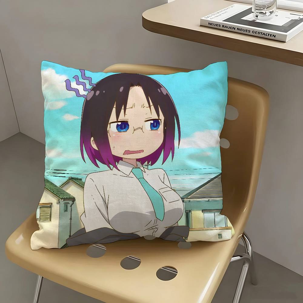 1pc Elma Miss Kobayashi's Dragon Maid Pillow Case Fashion Square Pillowcase Bedroom Sofa Room Ins Decoration Leisure