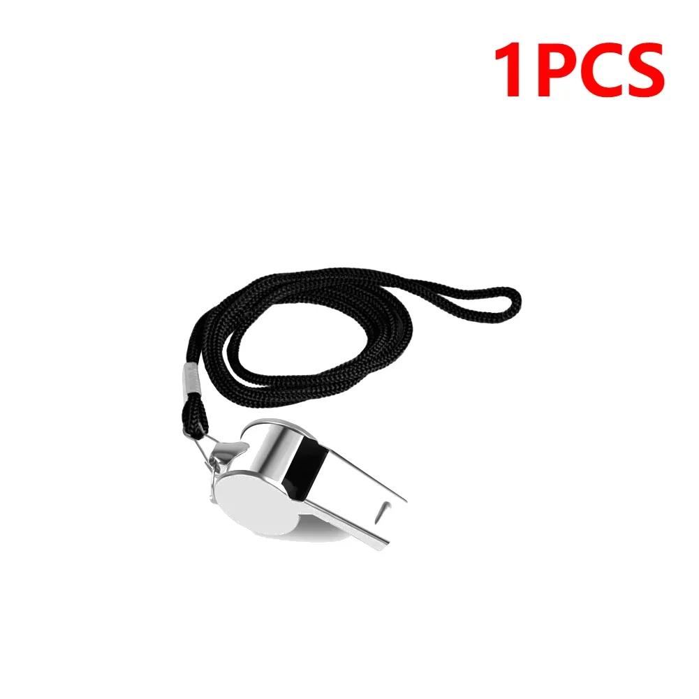 Portable Loud Crisp Sound Whistle Metal Whistle with Rope Survival Whistle Multipurpose for Soccer Football Basketball Training