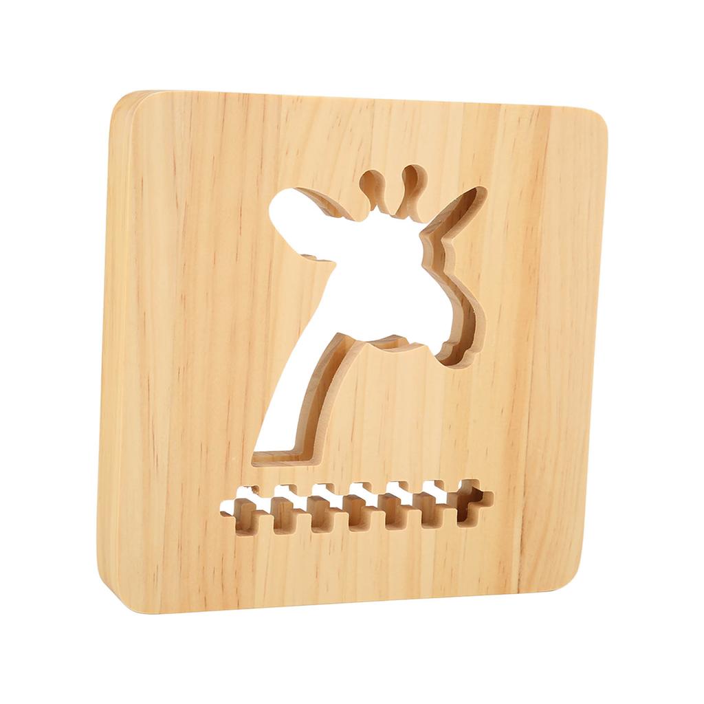 3D Wooden Giraffe Night Lamp Hollow Lamp Home Bedroom Office Decor for Children Friends Family