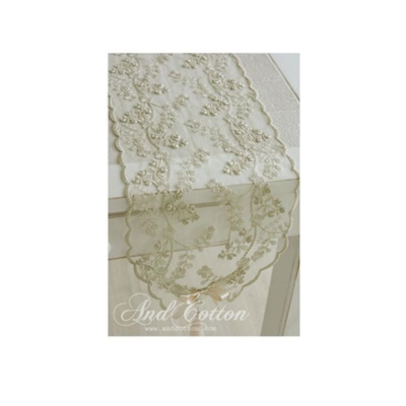 

Mary Flower Gold Runner [90cm] Khaki Gold