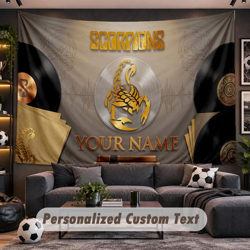 Wall Hanging Tapestry Custom NameScorpions Pattern Personalized Printed Fabric Wall Decor