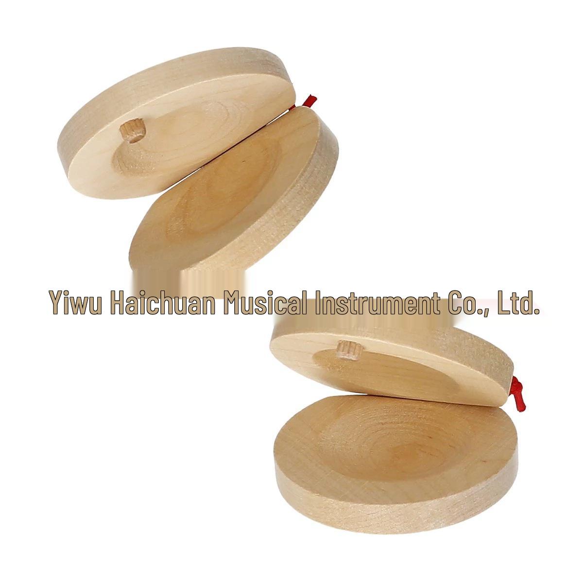 Wooden Round Finger Castanets - Orff Kindergarten Percussion Toy