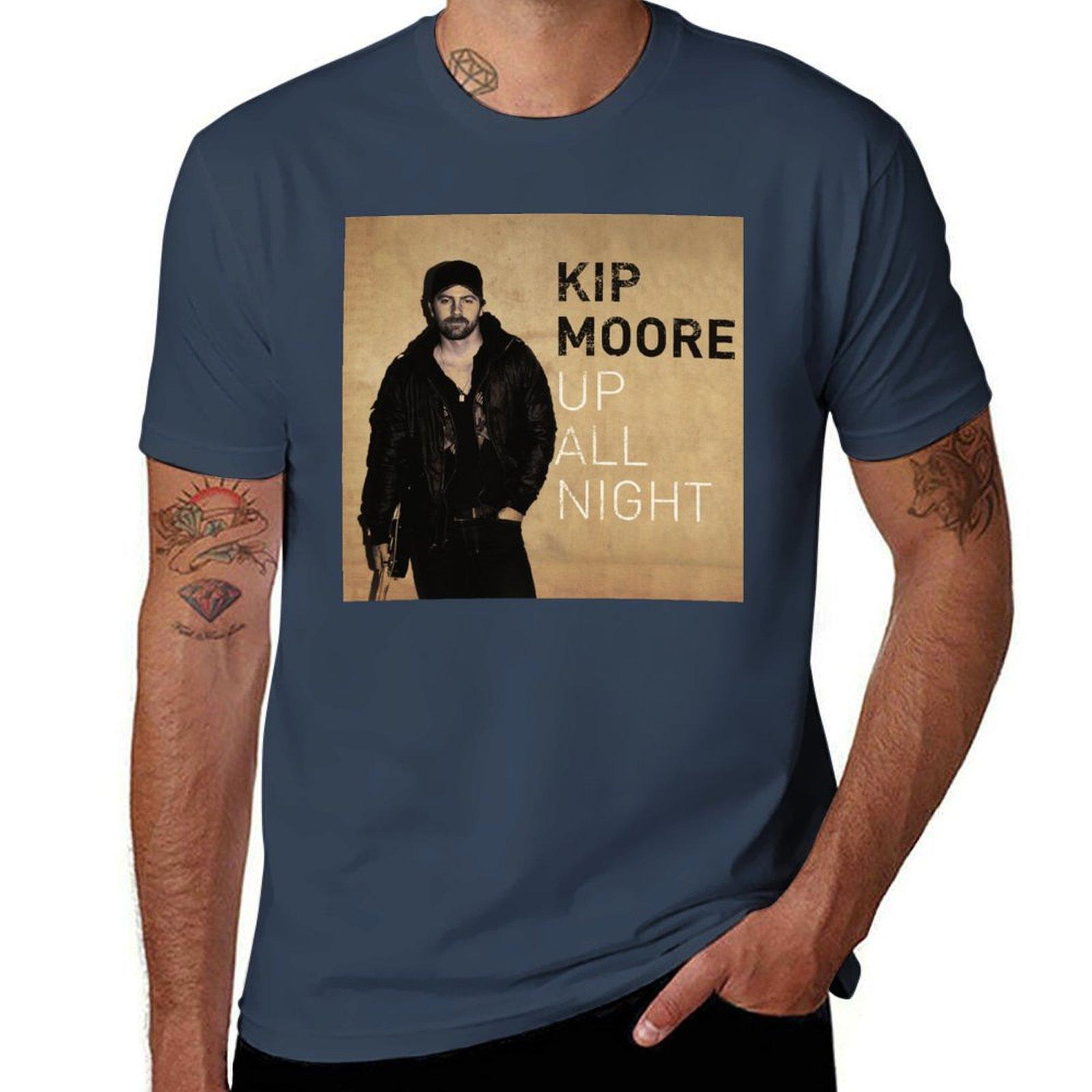 kip moore up all night tour 2019 2020 kentang Футболка хлопковая упаковка футболок мужская футболка хлопок 100% хлопок футболка мужчина Футболка S