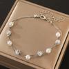 Vintage 925 Sterling Silver Zircon Bracelets For Women Fashion Korean Designer White Crystal Charm Bracelets Party Jewelry Gifts