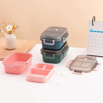 Fiambrera de 1250 ml con compartimento de doble capa, gran capacidad, PP, para estudiantes, con vajilla y material de oficina.